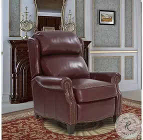Meade Marisol Cabernet Leather Recliner