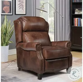 Meade Worthington Cognac Leather Recliner