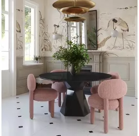 Manu Light Pink Performance Chenille Upholstered Dining Chair