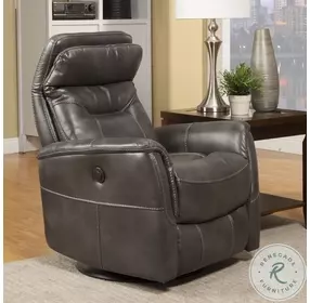 Twilight Flint Anywhere Performance Fabric Swivel Power Recliner