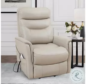 Twilight Softy Ivory Lift Power Recliner with Articulating Headrest