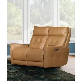 Gershwin Lucca Butterscotch 62" Power Reclining Loveseat with Zero Gravity