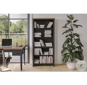 Essex Black And Whiskey High 5 Shelf Bookcase