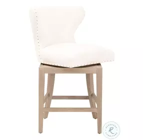 Milton LiveSmart Peyton Pearl Performance Fabric Swivel Counter Height Stool