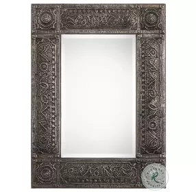 W00410 Heavily Antiqued Rust Gray Wash Mirror