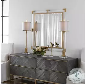 Vellera Metallic Gold Leaf Mirror