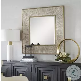 Shawlen Aged Whitewash and Gold Mirror