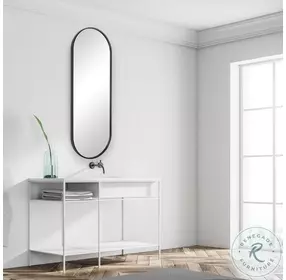 Lavinia Satin Black Tall Mirror