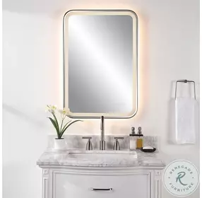 Westbrook Satin Black Mirror with Integrated LED Lighting