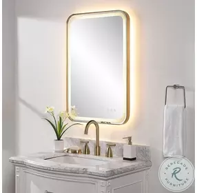 Westbrook Brushed Brass Mirror with Integrated LED Lighting