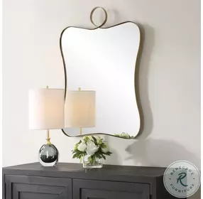 Talia Plated Antique Brass Vanity Mirror