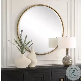 Sutton Aged Gold Round Mirror