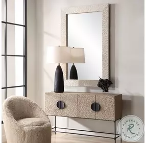 Everett Rich Aged Ivory Mirror