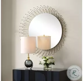 Aga Plated Gold Round Mirror