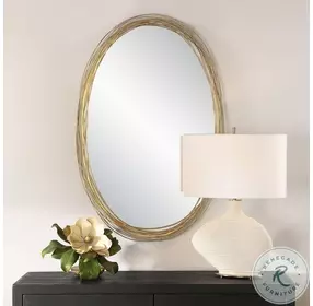Gillian Brushed Gold Oval Mirror