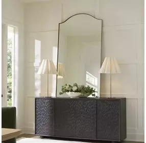 Mallorca Brushed Brass Arched Wall Mirror