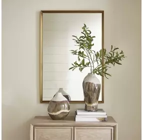 Riverton Brushed Brass Rectangular Wall Mirror