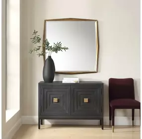 Belmont Antique Gold Square Wall Mirror