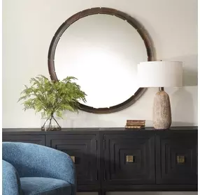 Carlisle Aged Rust Bronze Round Wall Mirror