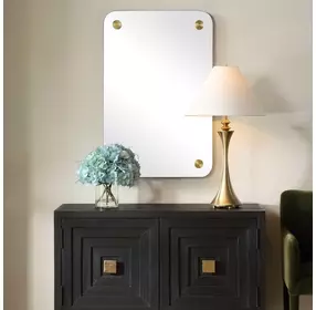 Hamrick Brass Rectangular Wall Mirror