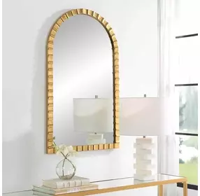 Oakley Metallic Gold Arched Wall Mirror