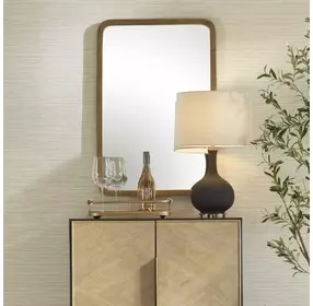 Prescott Antique Brass Rectangular Wall Mirror