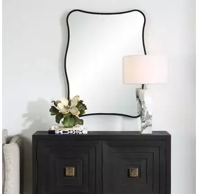 Belmont Satin Black Rectangular Vanity Mirror