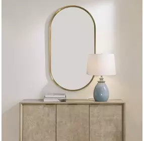 Somerset Antique Brass Oval Wall Mirror
