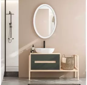 Arlington Matte White Oval Wall Mirror