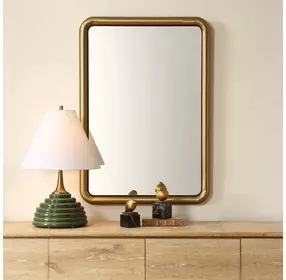 Somerset Antique Brass Rectangular Wall Mirror