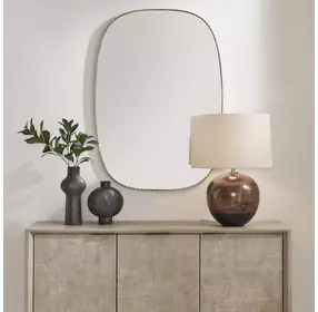 Kingsley Distressed Antique Gold Oval Wall Mirror
