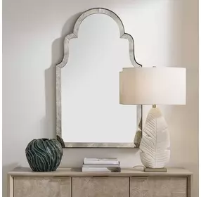 Langston Antique Brass Arched Wall Mirror