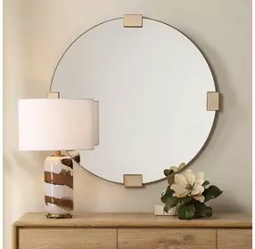 Langston Golden Bronze Round Wall Mirror