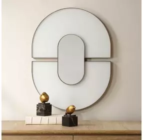 Oakley Antique Gold and White Oval Wall Mirror