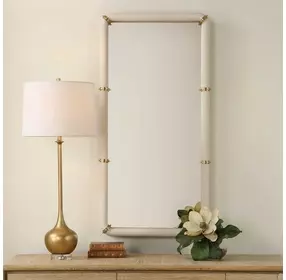 Monterey White and Gold Rectangular Wall Mirror