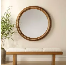 Carlisle Light Honey Round Wall Mirror