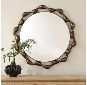 Fairmont Warm Bronze Round Wall Mirror