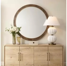 Monterey Antique Gold Round Wall Mirror