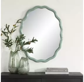 Langston Egg Blue Oval Wall Mirror