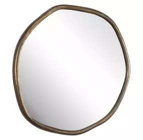 Kingsley Antique Brass Outdoor Round Wall Mirror