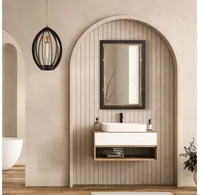 Somerset Dark Bronze and Antique Brass Rectangular Wall Mirror