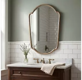 Grafton Antique Brass Free Form Wall Mirror
