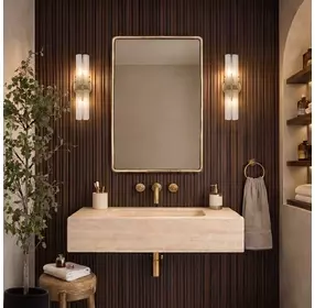 Hamilton Metallic Brass Outdoor Rectangular Wall Mirror