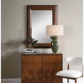 Arlington Antique Walnut and Gold Rectangular Wall Mirror