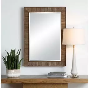 Fairmont Warm Walnut Rectangular Wall Mirror