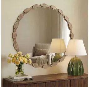 Grafton Aged Brass Round Wall Mirror