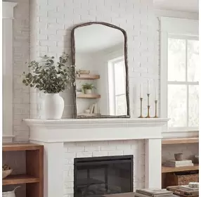 Langston Antique Nickel Arched Wall Mirror