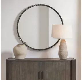 Monterey Charcoal Round Wall Mirror