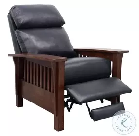 Mission Shoreham Blue Leather Recliner