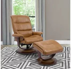 Knight Butterscotch Swivel Recliner with Ottoman